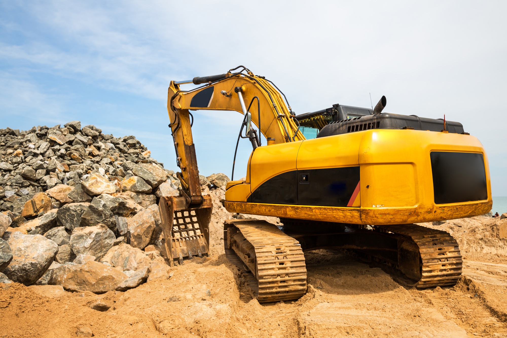 Excavation mashine works in a quarry